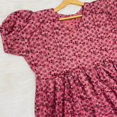 Frock Feeding Nighty, Free Size, Ankle Length, Tie-Up, Puff Sleeve Sleepwear in Softest Cotton Fabric (Bra Size 34"-38" | 50”-52″ length)